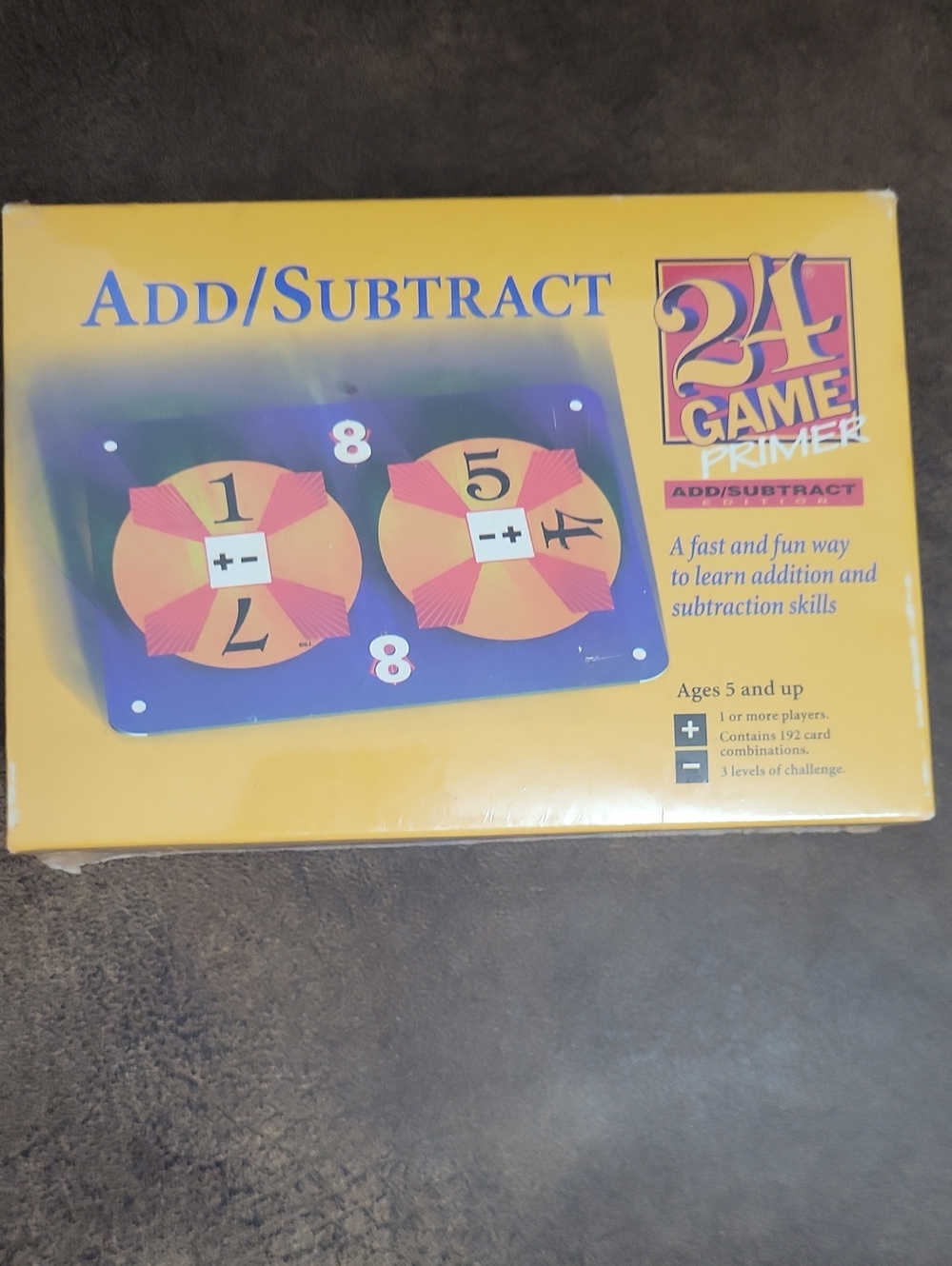 Add/Subtract 24 Game Primer - Yellow Educational Math Game
